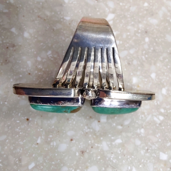 Paul Livingston Double Stoned Turquoise Ring Size 8 - Picture 4 of 8